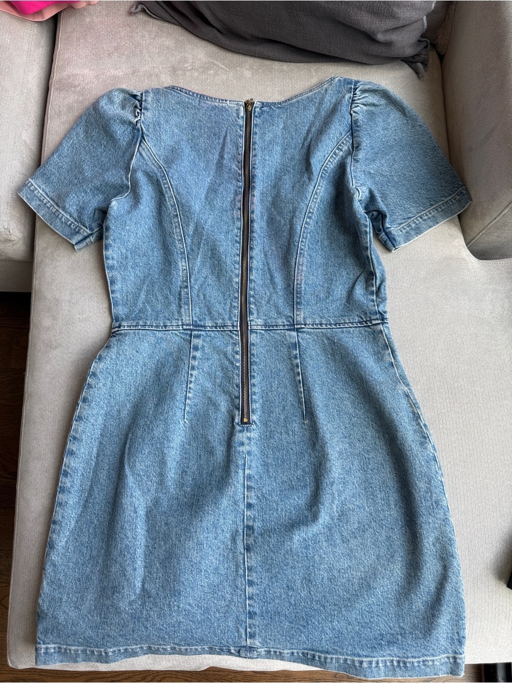BOYISH Denim Square-Neck Mini Distressed Soft Dress in Light Blue 10 Revolve - Picture 6 of 7